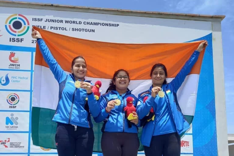 Rhythm Sangwan of Narnaul won 4 gold for India in the World Junior Shooting Championship