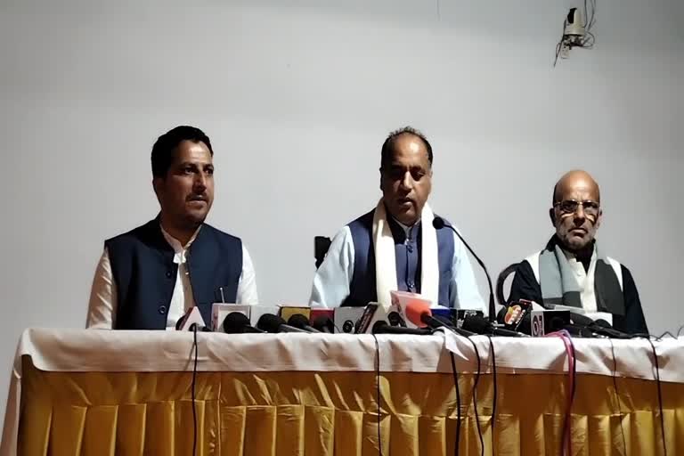 Press conference of CM Jairam Thakur in Mandi