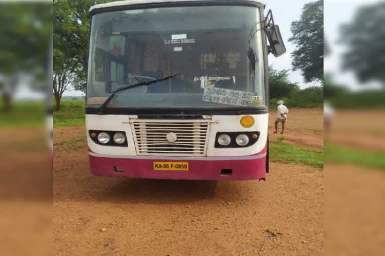 thieves theft Govt Bus from Gubbi bus stop