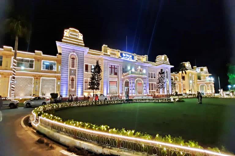 Bihar assembly building decorated on occasion of centenary celebrations