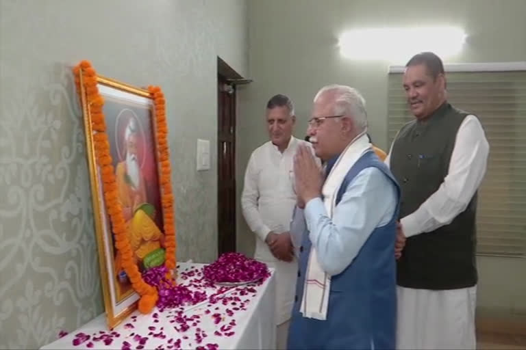 haryana Chief Minister Manohar Lal greets the people of the state on the birth anniversary of Maharishi Valmiki