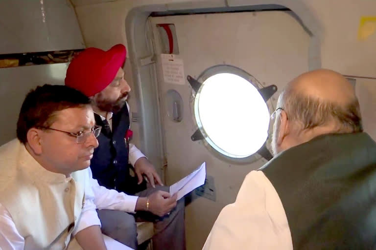 Amit Shah conducts aerial survey of flood affected areas in UK