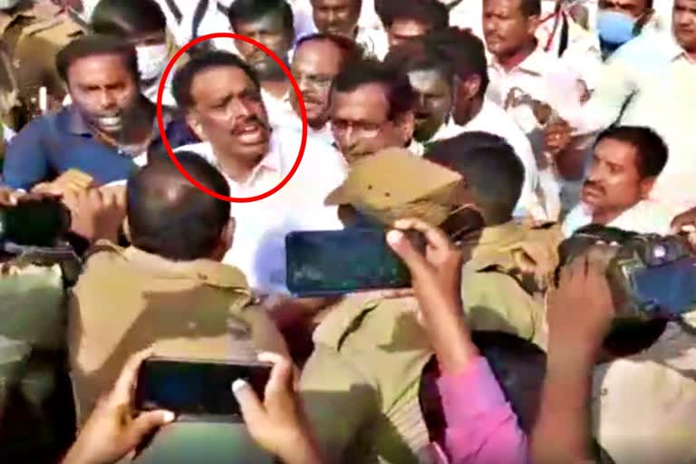 vijayabaskar arrested, admk ex minister vijayabaskar, admk ex minister, karur vijayabaskar, கரூர் விஜயபாஸ்கர், முன்னாள் அமைச்சர் விஜயபாஸ்கர், விஜயபாஸ்கர் கைது, எம் ஆர் விஜயபாஸ்கர்