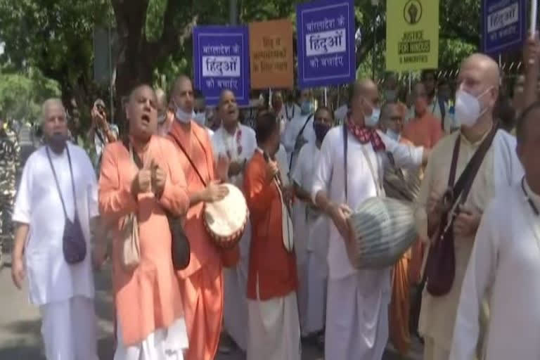 ISKCON devotees protest in several parts of India against Bangladesh violence