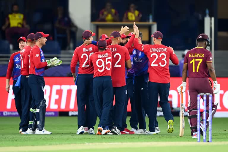 ENGLAND BEAT WEST INDIES  ടി20 ലോകകപ്പ്  T20 WC  T20 WORLD CUP  ലോകകപ്പ് ടി20  ഇംഗ്ലണ്ട്  ജോസ് ബട്ട്ലർ  ക്രിസ് ഗെയ്‌ൽ  തകർന്നടിഞ്ഞ് വെസ്റ്റ് ഇൻഡീസ്