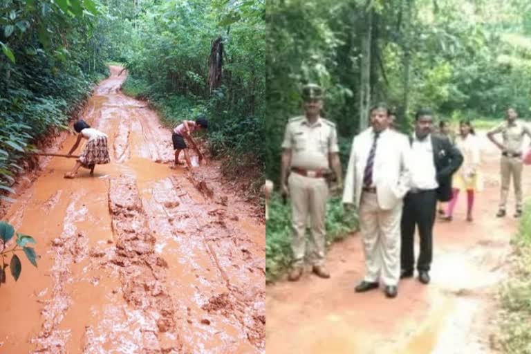 Road repairing Children Photo Viral