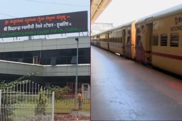 Covid effect; on passenger train in Hubli