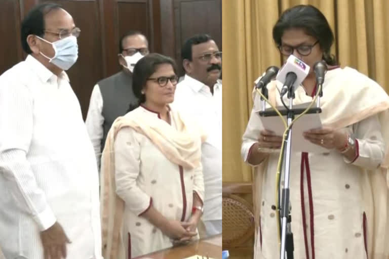 sushmita dev takes oath as rajyasabha mp today