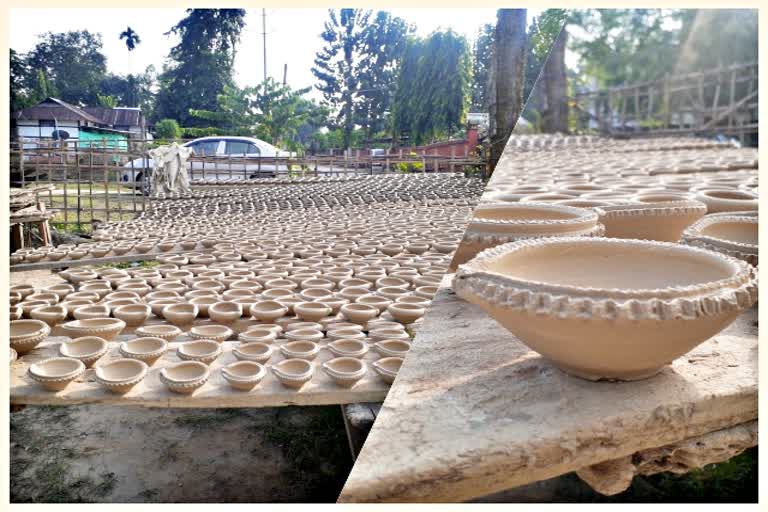 Thousands of earthen lamps have made by pottery artists