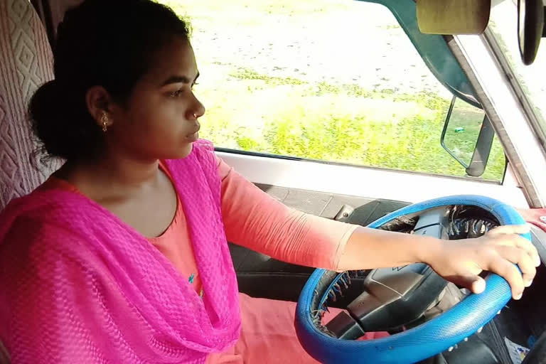 20 year old Champa Bera from Pathar Pratima bears the expenditure of her family by driving ambulance for pregnant women