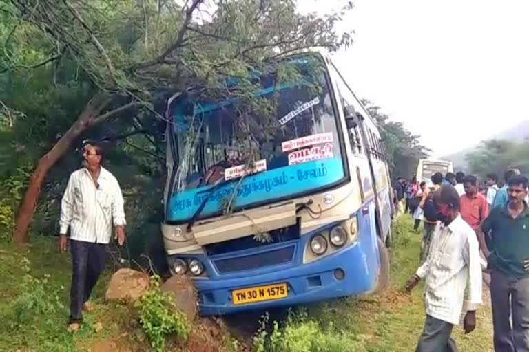 government bus tyre blasted in chamarajanagar