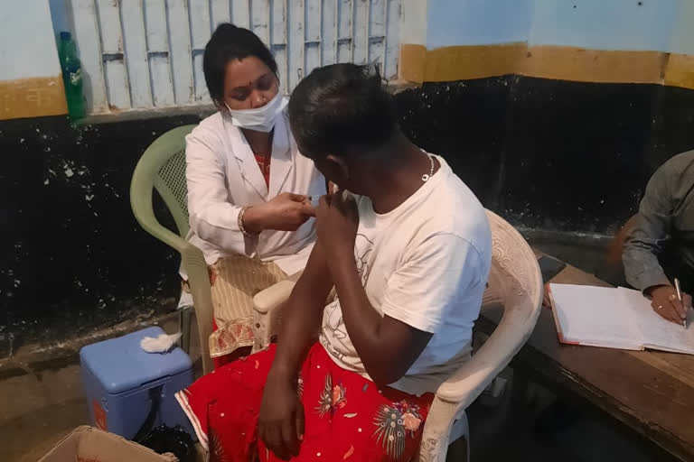 health department is vaccinating people at night in koriya