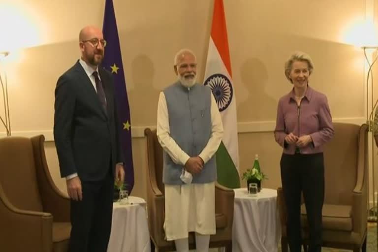 Indian PM Modi meets EU leaders in Rome