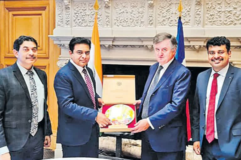 minister ktr meet business personalities in france tour