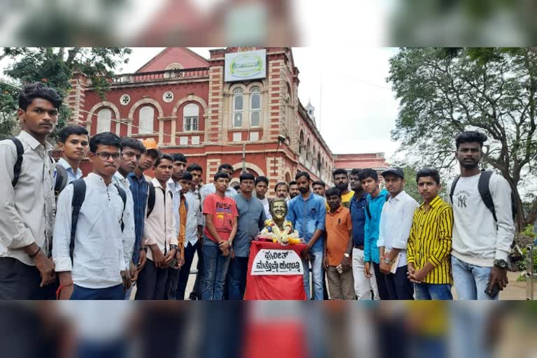 fans pay tribute to puneeth rajkumar by placing his statue in darawada