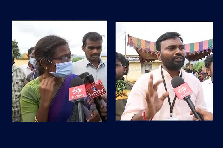 bjp-and-ycp-candidates-bjp-inspecting-the-svenkatapuram-polling-station