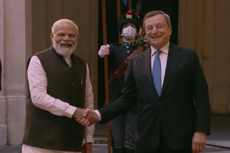 Prime Minister Narendra Modi with the Prime Minister of Italy