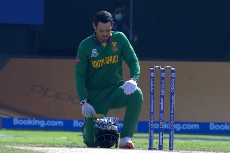 Quinton De Kock opposes racism by kneeling on return to team