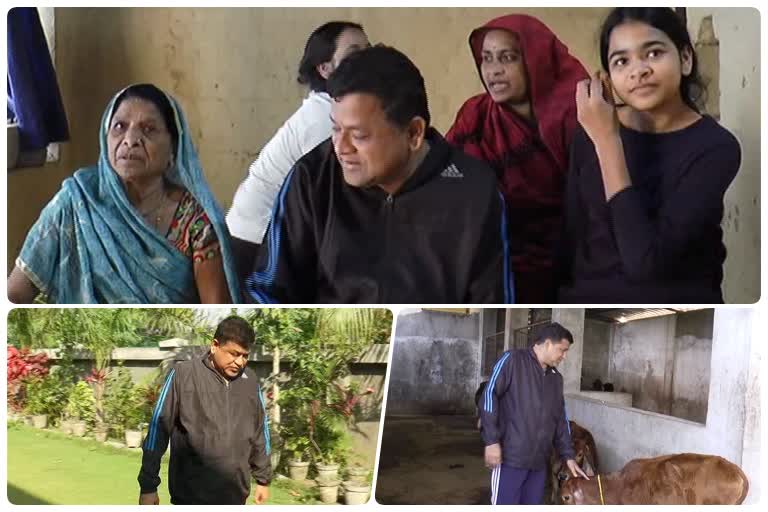 After election Congress candidate Mahesh Patel was seen relaxing with family