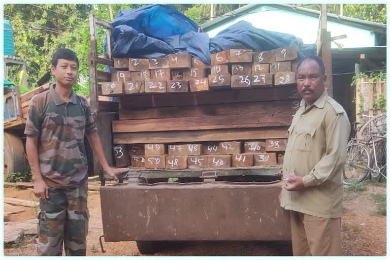 ILLEGAL TIMBER SEIZED AT BOKOLIA GHAT