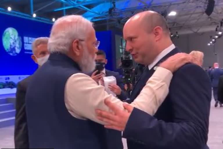 PM Modi meets Israel's pm Naftali Bennett on sidelines of COP26