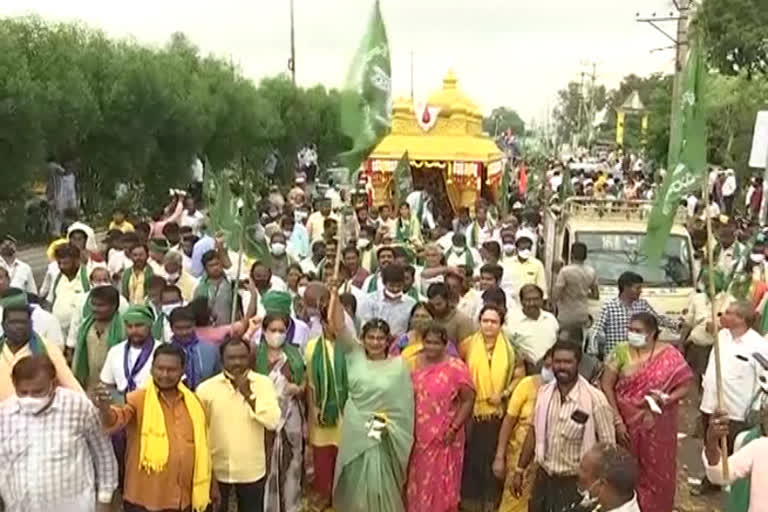 amaravati farmers mahapadahyatra