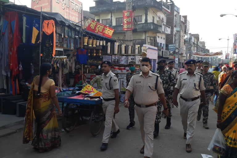 SP Ashish Bharti flag march in Rohtas