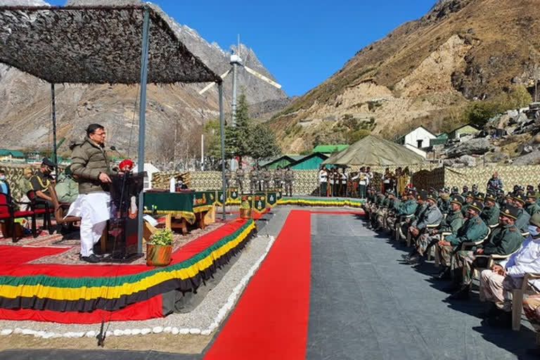 Uttarakhand CM, Governor celebrates Diwali with soldiers in Chamoli