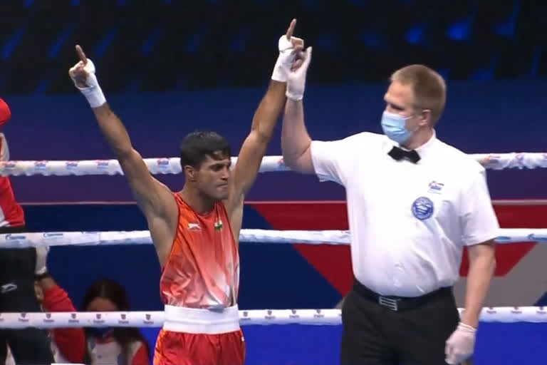 Akash won bronze medal at World Boxing Championships