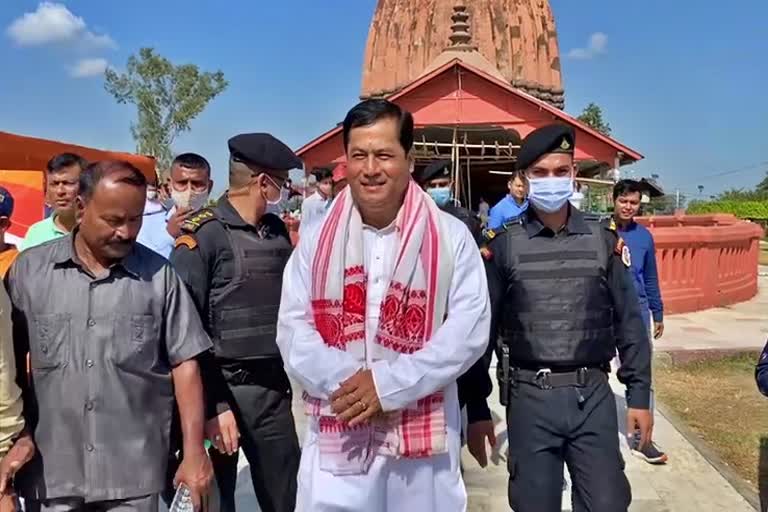 Central Minister Sarbananda Sonowal reached in sivsagar