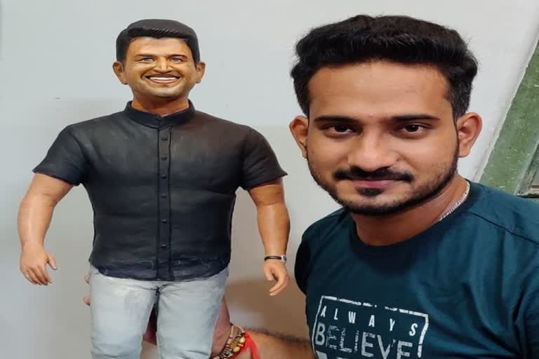 karwar-artist-made-clay-statue-of-actor-puneeth-rajkumar