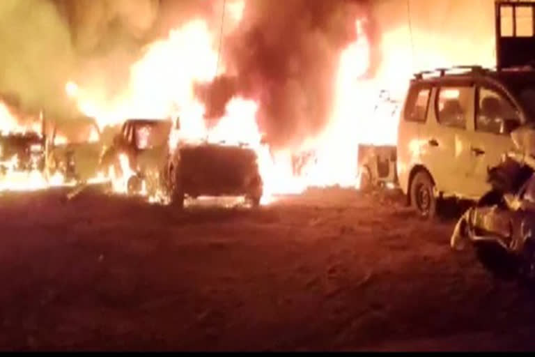 fire at police station in Gujarat