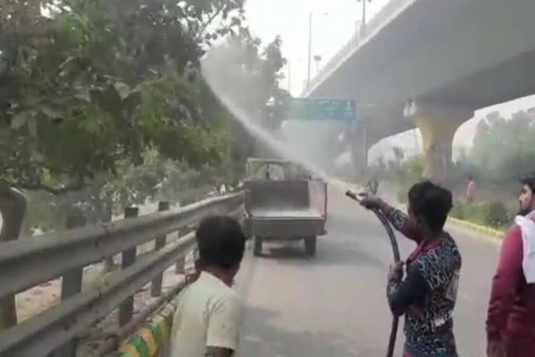 Water cannons thrown on trees to deal with pollution, beautification of Chhath Ghats