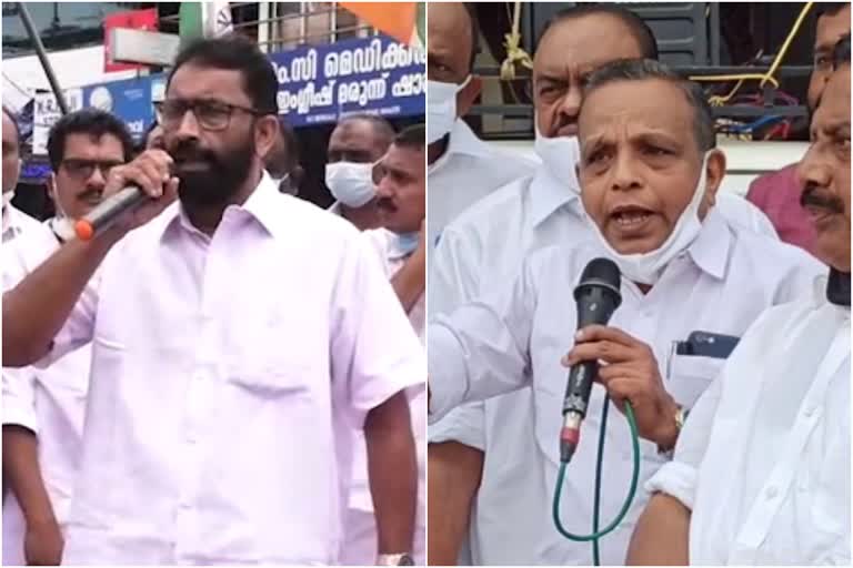 CONGRESS STRIKE  DEISEL PRICE HIKE  PETROL PRICE HIKE  A A Shukkur  Adv V Joy  M liju  KPCC Strick on oil price hike news  KPCC latest news  ചക്രസ്തംഭന സമരം  ചക്രസ്തംഭന സമരം വാര്‍ത്ത  ചക്രസ്തംഭന സമരം മലപ്പുറത്ത്  ചക്രസ്തംഭന സമരം ആലപ്പുഴയില്‍  കെ.പി.സി.സി  എ.എ ഷുക്കൂർ  വി.എസ്.ജോയ്