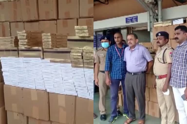 foreign made cigarettes seized  foreign made cigarettes seized news  cigarettes seized  cigarettes seized news  cigarettes seized tirur railway station  cigarettes seized tirur railway station news  tirur railway station cigarettes seized  tirur railway station cigarettes seized news  tirur railway station cigarettes seized  cigarettes worth RS 1 crore seized  cigarettes worth RS 1 crore seized news  സിഗരറ്റ് പിടികൂടി  സിഗരറ്റ് പിടികൂടി വാര്‍ത്ത  വിദേശ നിര്‍മിത സിഗരറ്റ് പിടികൂടി  വിദേശ നിര്‍മിത സിഗരറ്റ് പിടികൂടി വാര്‍ത്ത  ഒരു കോടി രൂപ വിലമതിയ്ക്കുന്ന സിഗരറ്റ് പിടികൂടി വാര്‍ത്ത  ഒരു കോടി രൂപ വിലമതിയ്ക്കുന്ന സിഗരറ്റ് പിടികൂടി  തിരൂര്‍ റെയില്‍വേ സ്റ്റേഷന്‍ സിഗരറ്റ് പിടികൂടി വാര്‍ത്ത  തിരൂര്‍ റെയില്‍വേ സ്റ്റേഷന്‍ സിഗരറ്റ് പിടികൂടി  സിഗരറ്റ് പിടികൂടി തിരൂര്‍ റെയില്‍വേ സ്റ്റേഷന്‍  സിഗരറ്റ് പിടികൂടി തിരൂര്‍ റെയില്‍വേ സ്റ്റേഷന്‍ വാര്‍ത്ത  3500 പാക്കറ്റ് വിദേശനിര്‍മിത സിഗരറ്റ് പിടികൂടി വാര്‍ത്ത  3500 പാക്കറ്റ് വിദേശനിര്‍മിത സിഗരറ്റ് പിടികൂടി  ആര്‍പിഎഫ് ക്രൈംബ്രാഞ്ച്  ആര്‍പിഎഫ് ക്രൈംബ്രാഞ്ച് വാര്‍ത്ത  തിരൂര്‍ റെയില്‍വേ സ്റ്റേഷന്‍ വാര്‍ത്ത  തിരൂര്‍ റെയില്‍വേ സ്റ്റേഷന്‍  മംഗള എക്‌സ്പ്രസ് സിഗരറ്റ് പിടികൂടി വാര്‍ത്ത  മംഗള എക്‌സ്പ്രസ് സിഗരറ്റ് പിടികൂടി  മംഗള എക്‌സ്പ്രസ് വാര്‍ത്ത  മംഗള എക്‌സ്പ്രസ്