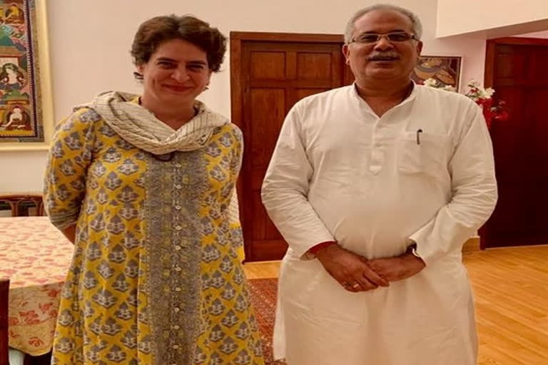 Priyanka Gandhi Vadra met with Bhupesh Baghel at 10 Janpath in Delhi