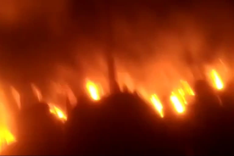 आग लगने से कई दुकान जलकर राख