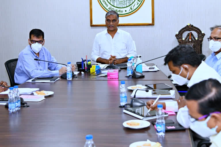 health minister harish rao review on vaccination and medical clleges