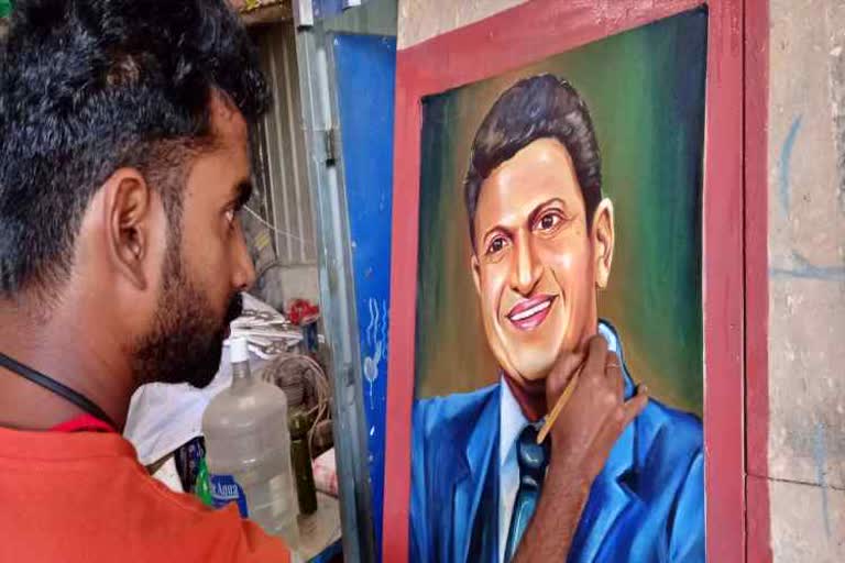 power star puneeth rajkumar art by fan