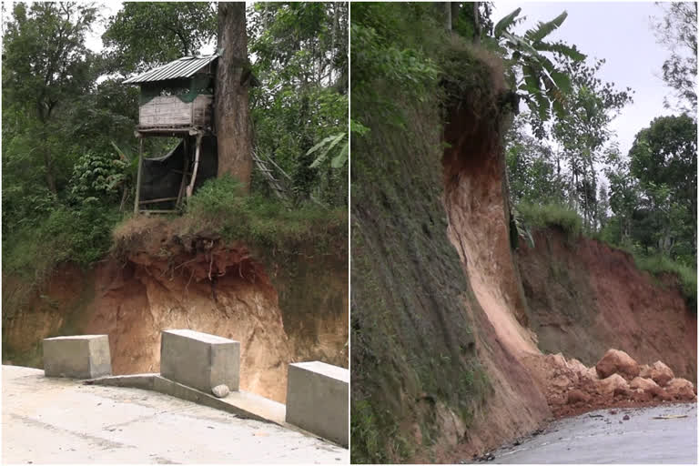 Ampiliyammankanam-Kaunthi road  cut down danger tree Ampiliyammankanam-  Nedumkandam latest news  Ambiliamman kanath  tree in danger Ambiliamman kanath  അമ്പിളിയമ്മാന്‍കാനം- കവുന്തി റോഡ്  നെടുങ്കണ്ടം വാര്‍ത്ത  അമ്പിളിയമ്മാന്‍ കാനത്ത് വാര്‍ത്ത  അപകടാവസ്ഥയിലായ ഈട്ടി മരം മുറിച്ച് മാറ്റാന്‍ നടപടിയില്ല