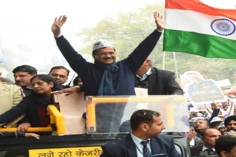 Delhi CM Arvind Kejriwal road show