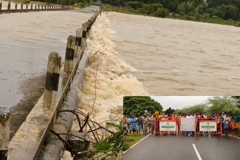 வெங்கச்சேரி செய்யாறு தரைபாலத்தில் வெள்ளப்பெருக்கு