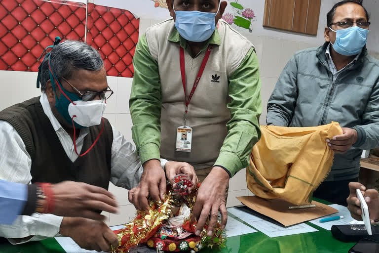 Devotee got Laddu Gopal idol plastered