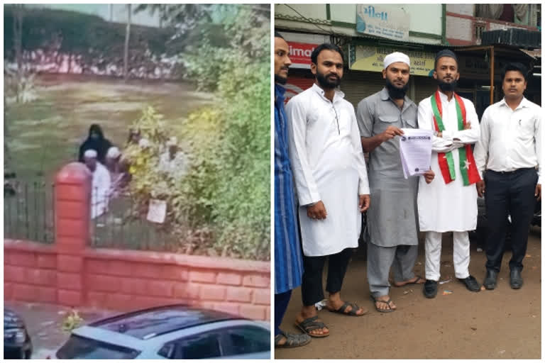 Vastrapur lake Namaz Row issue  SDPI react on Vastrapur lake Namaz issue  SDPI on Vastrapur lake Namaz issue  SDPI complaint against Hindu organizations  etv bharat urdu news  نماز پڑھنے پر وی ایچ پی کا ہنگامہ  وستراپور تالاب پر مسلم خاندان کا نماز ادا کرنا  ایس ڈی پی آئی کا ہندو تنظیموں کے خلاف شکایت درج کرانا  نماز پڑھنے پر وی ایچ پی کا احتجاج