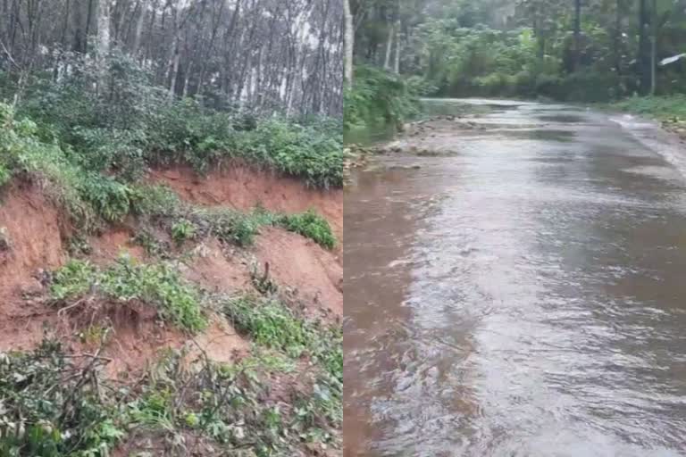 landslide at kanakakkunnu  damage to crops  stream take diversion after landslide  traffic block due to landslide  മലയിടിഞ്ഞ് തോട്ടിൽ പതിച്ചു  മണ്ണിടിച്ചിലിൽ കൃഷിനാശം  കനകക്കുന്ന് മല ചേന്നങ്കര തോട്ടിൽ പതിച്ചു  latest rain news  latest news  pathanamthitta news  kerala news