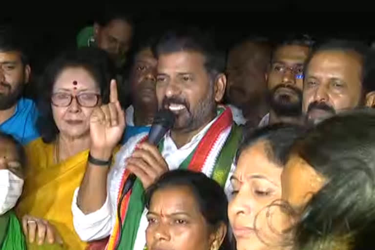 revanth reddy in candle rally, revanth reddy
