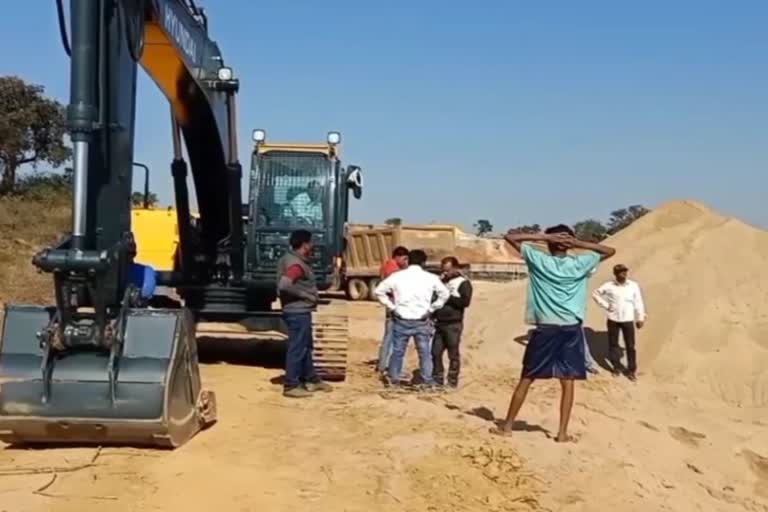 Protest against illegal sand mining
