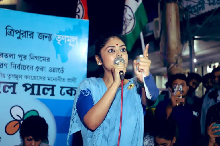 tmc leader saayoni ghosh arrested at agartala