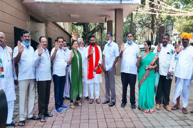 MLC election: Congress candidate filing nomination in Belgaum