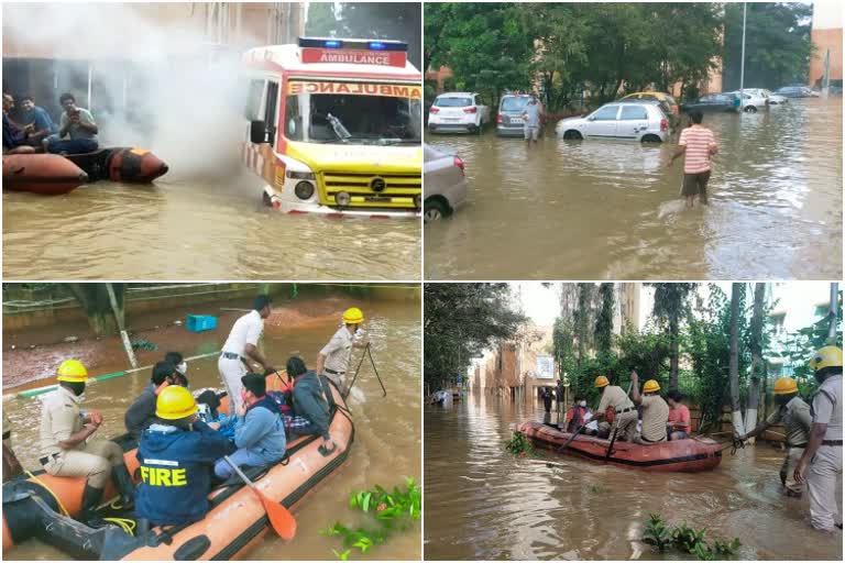 rain water pouring in to the yelahanka apartment